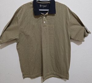 St. Andrews Of Scotland Classic Black and Tan Striped Polo